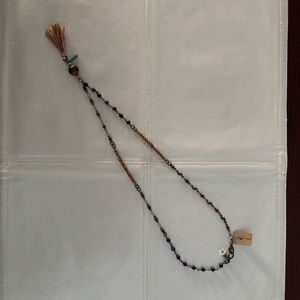 Natural Life BOHO Beaded Necklace with Tassle NWT